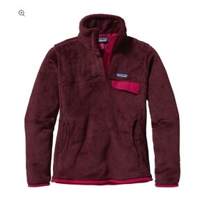 Patagonia Re-Tool Snap-T Pullover Polartec Fleece Maroon Pink | Women's M Medium